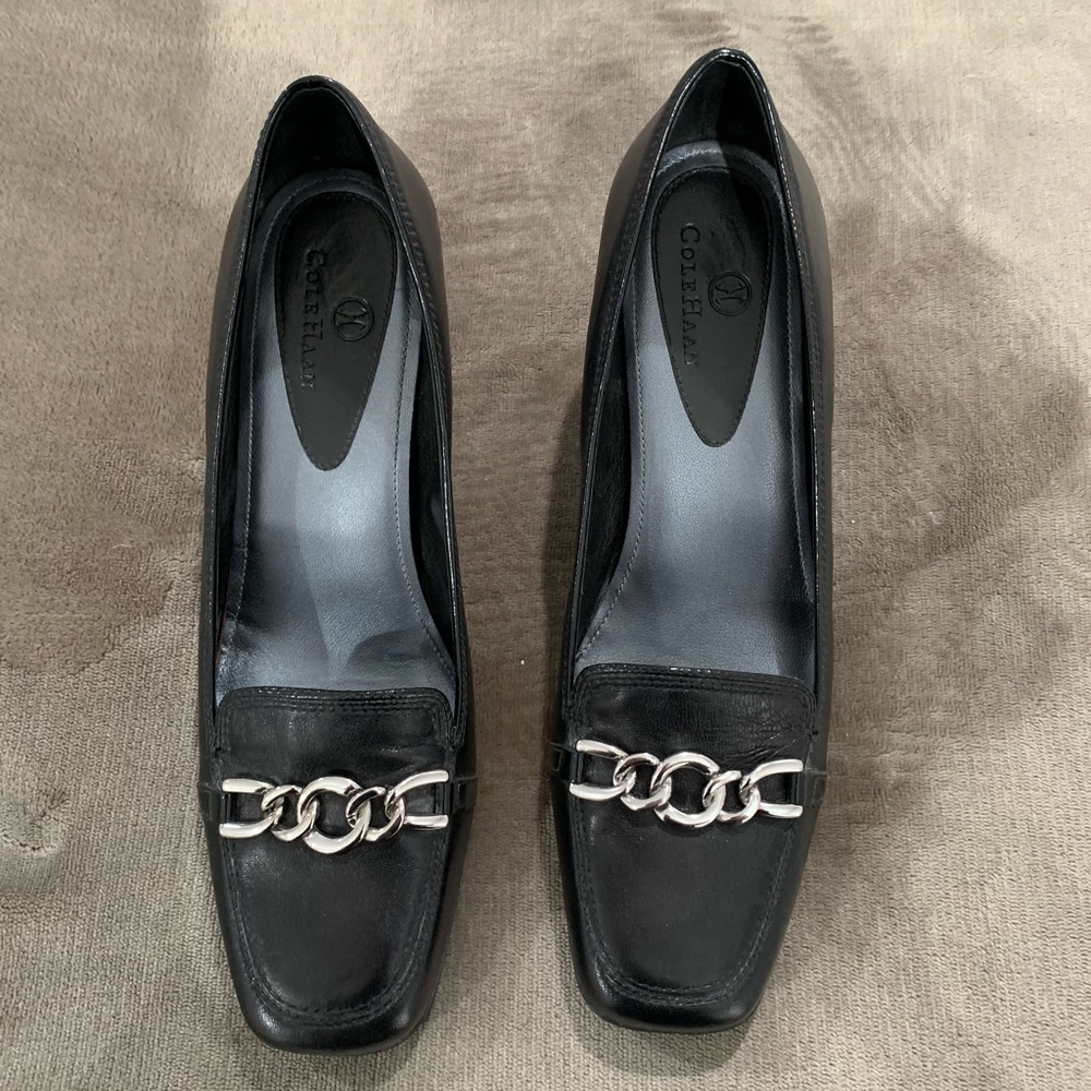 Cole Haan Black Nappa Leather Pumps Size 8.5